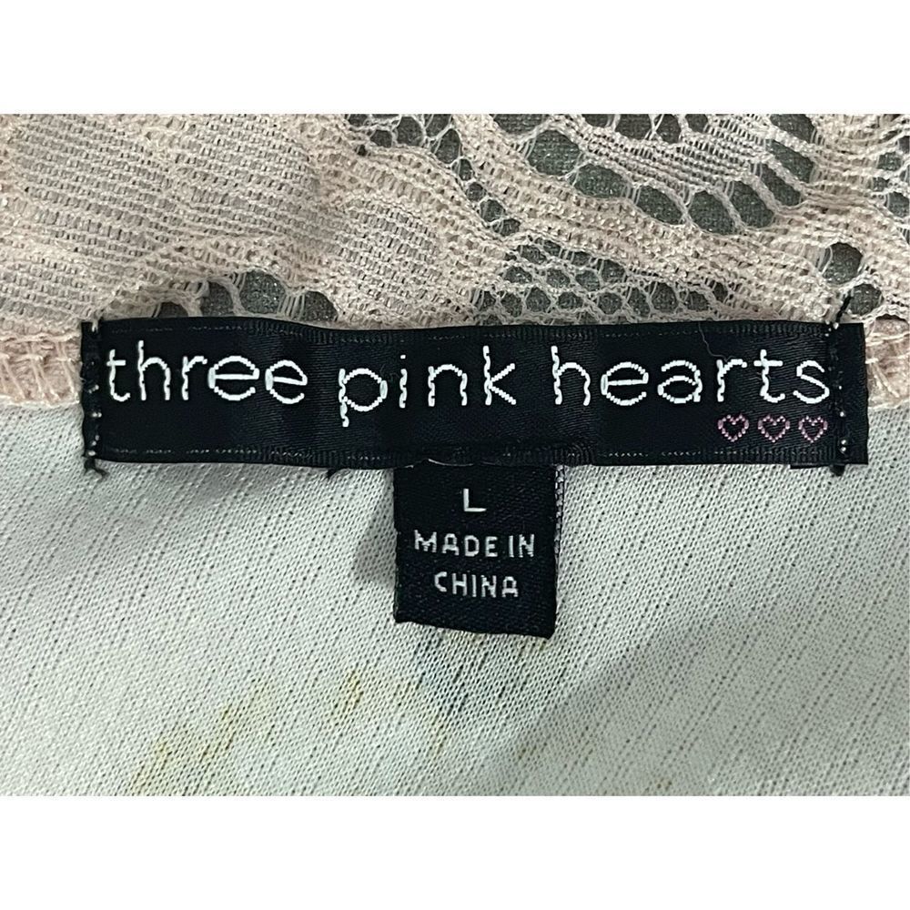 THREE PINK HEARTS | LACE BACK SKATER MINI‎ DRESS PINK FLORAL L - Picture 7 of 9